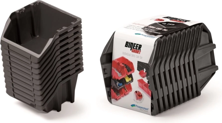 Set de cutii de depozitare Bineer Short, 10 buc, 288 × 158 × 187 mm, negre