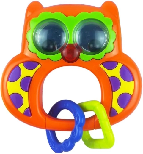 Zornăitoare pentru copii cu sunet Baby Mix bufniță portocalie