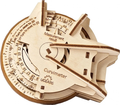 UGEARS curvimetru mecanic din lemn STEM – puzzle 3D (opisometru)