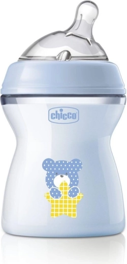 Biberon anti-colici Chicco NaturalFeeling 250 ml pentru băieți, 2 luni+