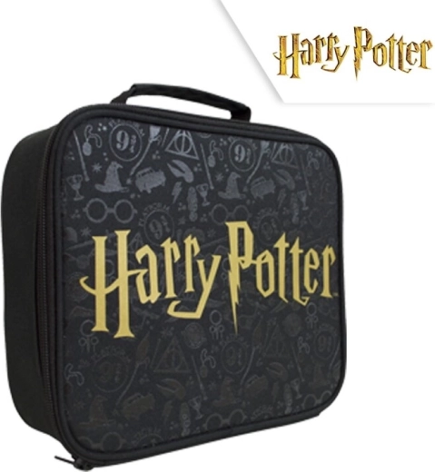Geantă pentru pachețel Harry Potter cu logo, neagră