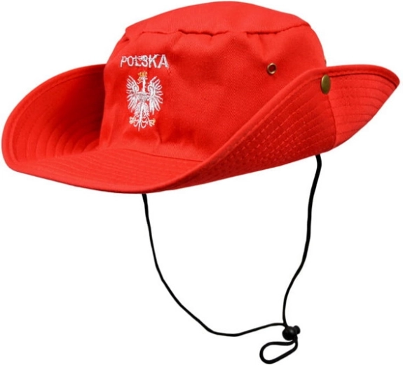 Pălărie de cowboy în culorile Poloniei alb‑roșu