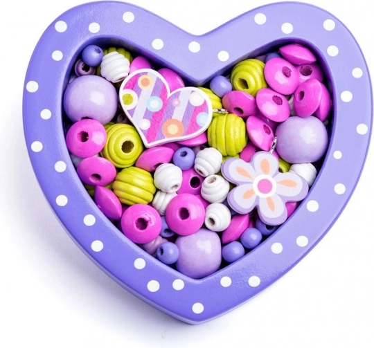 Mărgele mici mov în formă de inimă