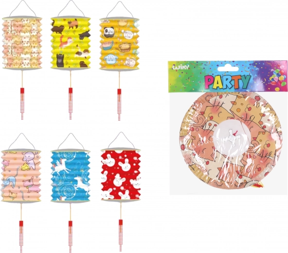 Lampion cilindru Animale 16 cm