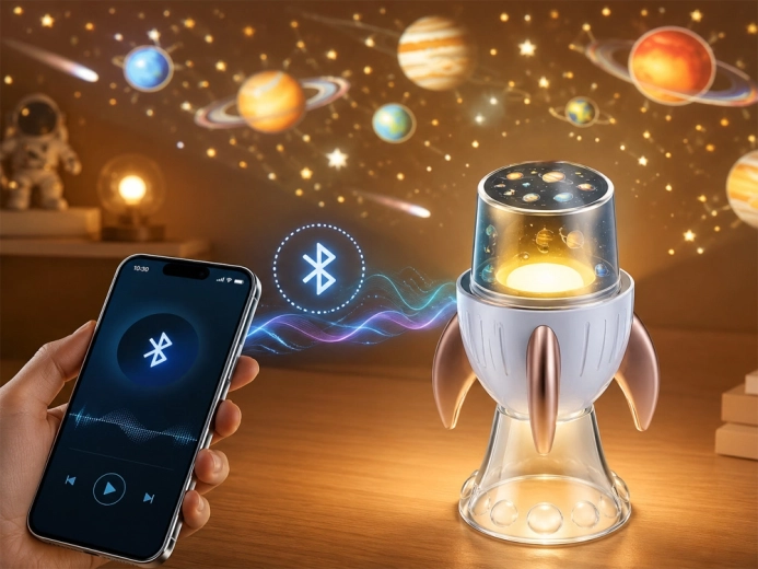 3 în 1: proiector, lampă de noapte și difuzor Bluetooth