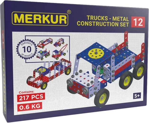 Set de construcție metalic Merkur, vehicul de depanare, 217 de piese