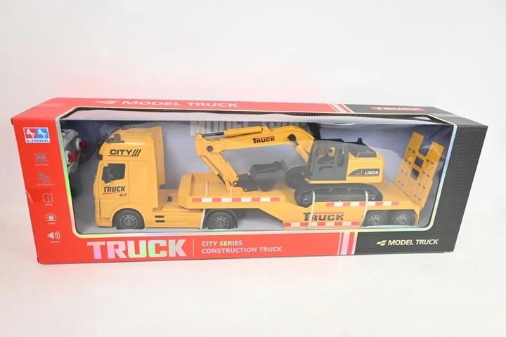TIR platformă cu excavator telecomandat – set
