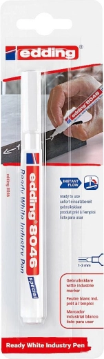 Marker permanent alb Edding 8046 Ready, blister