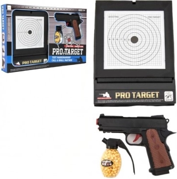 Pistolă cu bile pentru copii 6 mm cu țintă