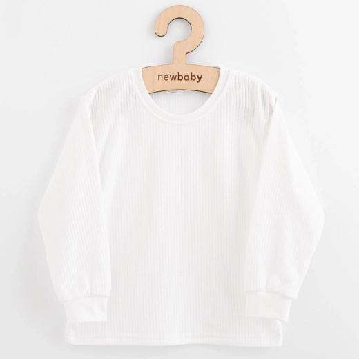 Tricou de copii din bumbac cu mânecă lungă New Baby Kindergarten alb
