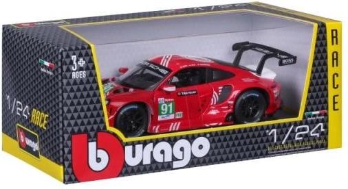 Model metalic de mașină Bburago Porsche 911 RSR LM 2020 la scară 1:24