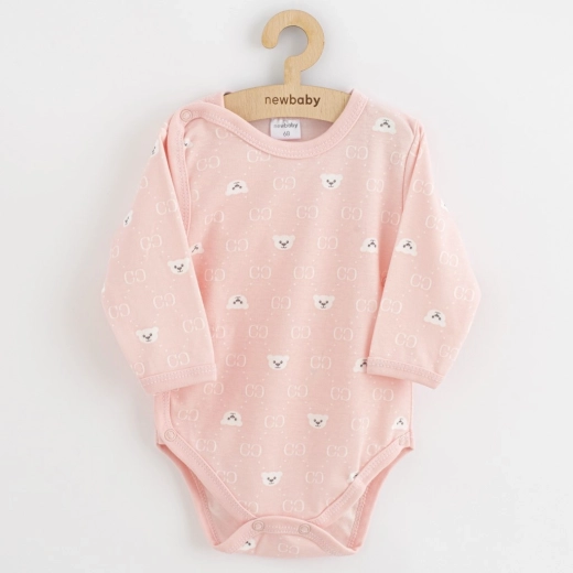 Body pentru bebeluși cu deschidere completă New Baby Classic II ursuleț alb