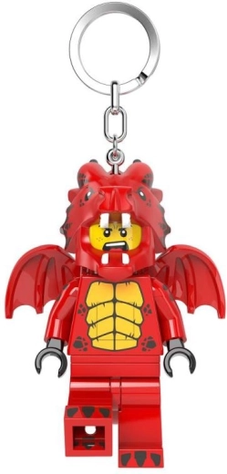 Lego minifigures dragon roșu – breloc luminos pentru chei cu lumină led