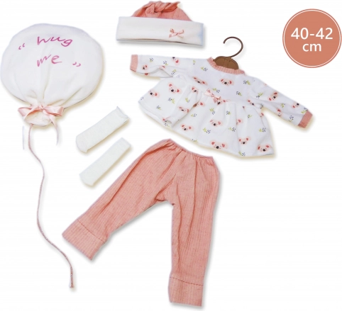 Hăinuță pentru păpușă NEW BORN 40–42 cm, set din 4 piese cu jucărie moale
