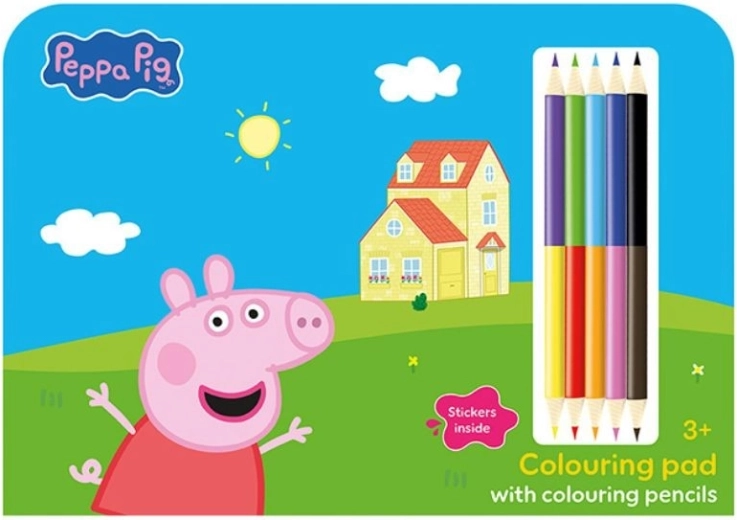 Set de desen cu creioane colorate Peppa Pig