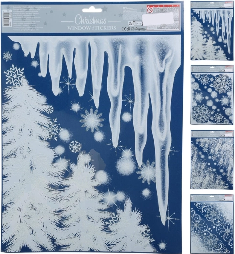 Decorațiuni autoadezive de Crăciun pentru fereastră 42 × 30 cm – mix de motive