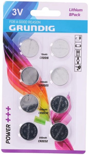 Baterii litiu tip pastilă – set 8 buc, mix tipuri