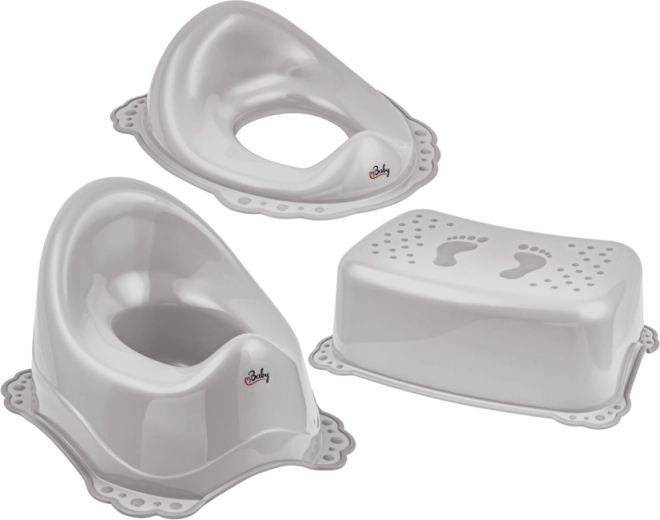 Set de toaletă antiderapant Maltex Classic gri
