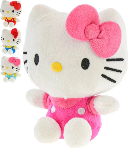 Jucărie de pluș Hello Kitty (șezând) 16 cm (4 variante de culoare) - 1 bucată