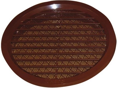 Grilaj de ventilație cu plasă, diametru 140 mm, maro