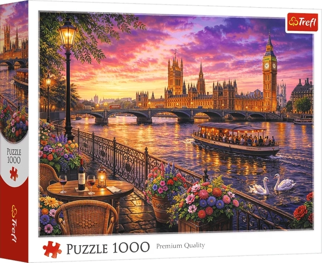 Puzzle Trefl Seară pe Tamisa, Londra, 1000 de piese
