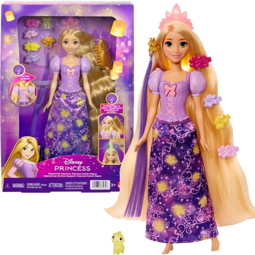 Disney Princess Rapunzel cu păr magic luminos și accesorii