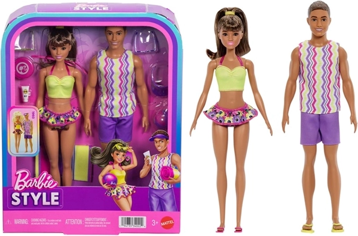Barbie Barbie și Ken – set de păpuși de plajă cu accesorii