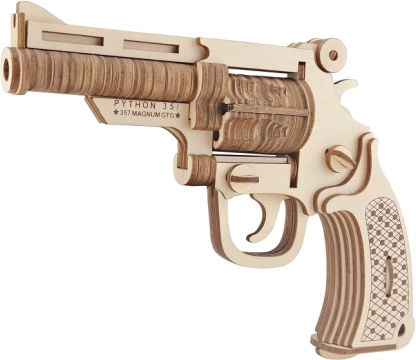 Woodcraft puzzle 3D din lemn – revolver