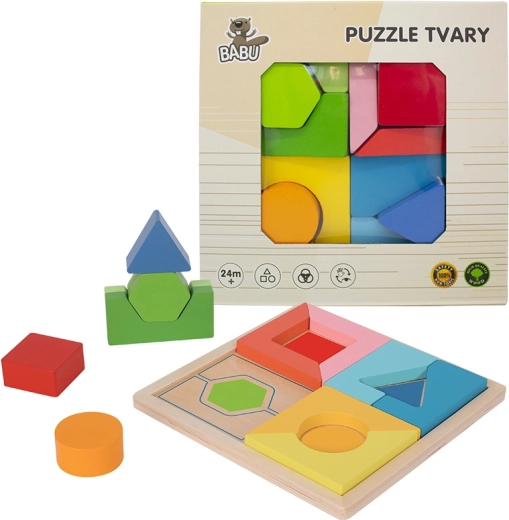 Puzzle geometric din lemn Babu