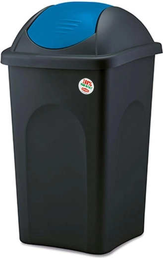 Coș de gunoi basculant MULTIPAT 60 l, capac negru-albastru