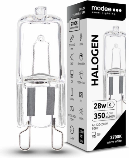 Modee ECO bec halogen G9 28 W, 350 lm, alb cald, reglabil