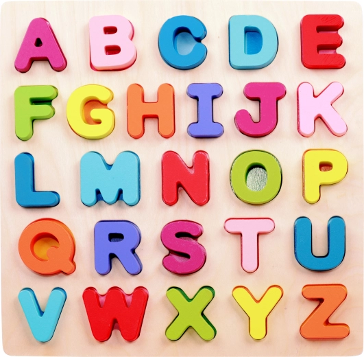 2Kids Toys puzzle din lemn cu piese de introdus – alfabet