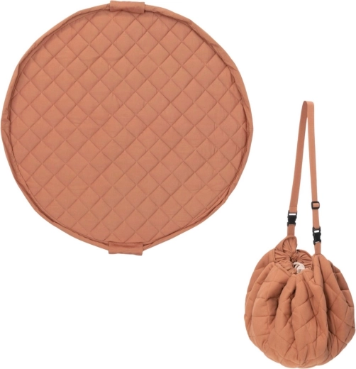 Play&Go Noomad soft pătură de joacă organică și sac pentru jucării tawny brown