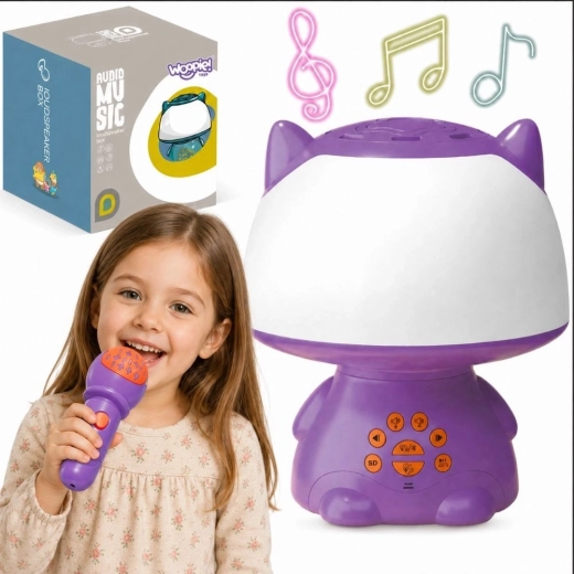 Lampă RGB multifuncțională Woopie cu difuzor Bluetooth și microfon karaoke, mov