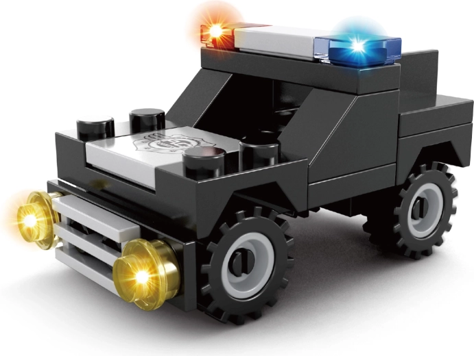 Set de construcție compatibil BLOXO mașină de poliție, 31 de piese