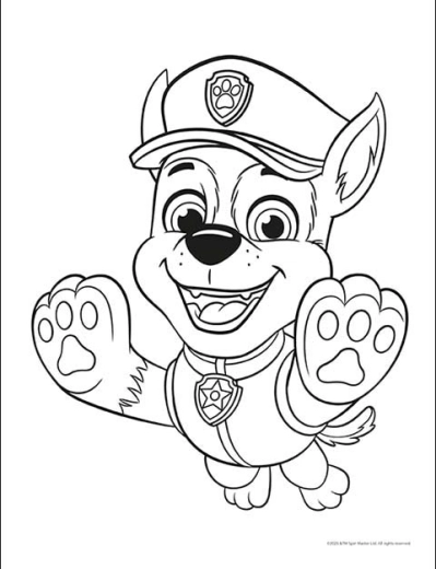 Planșe de colorat cu eroii Paw Patrol