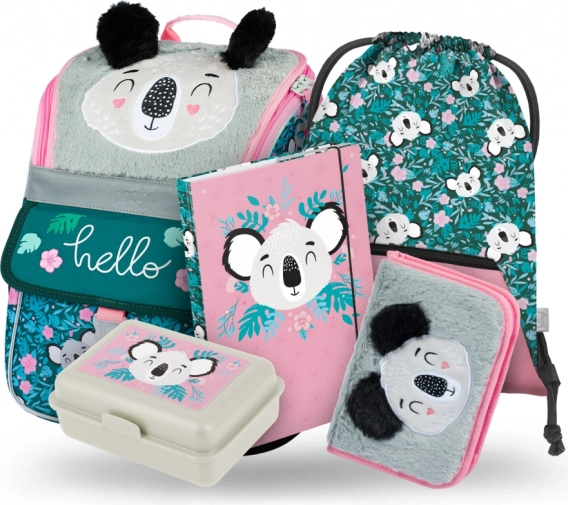 Set de rechizite Zippy Baby Koala: ghiozdan, penar, săculeț, deschise, cutie