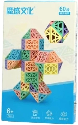 Set de construcție magnetic în cutie – piramide pastel (60 piese)
