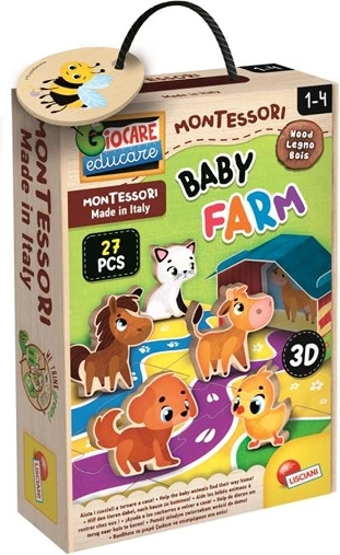 Fermă Montessori din lemn pentru copii