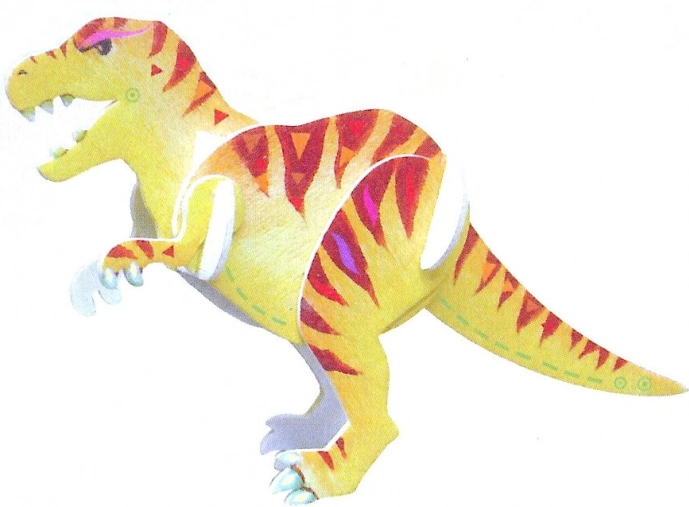 Puzzle 3D din lemn Tyrannosaurus rex cu vopsele ARTLOVER