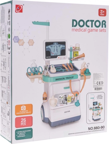 Carucior medical pentru copii cu EKG si accesorii