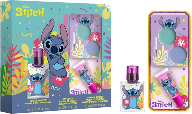 Set cadou STITCH EDT 30 ml, luciu de buze și farduri de pleoape