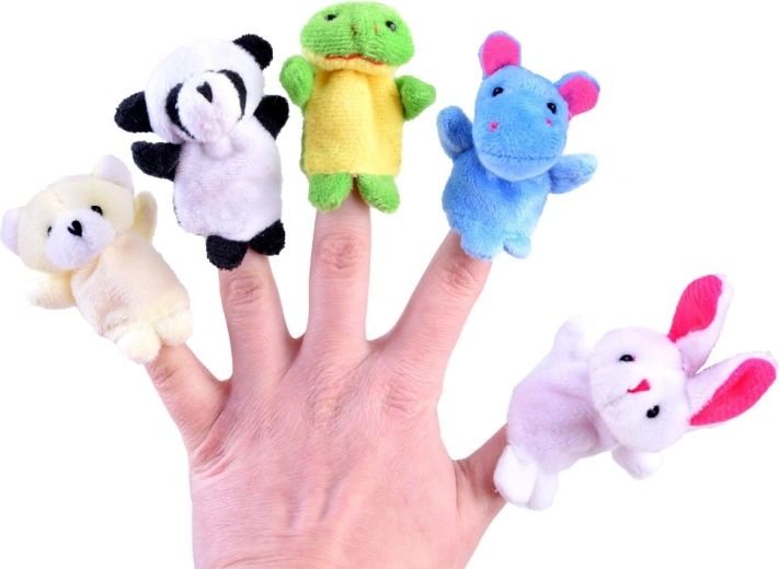 Set de marionete de deget din pluș – animăluțe, 10 buc