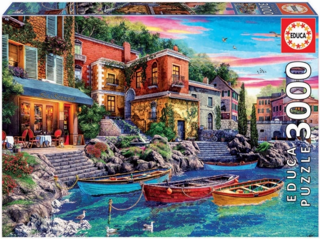 Puzzle 3000 piese Apus pe lacul Como Italia