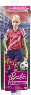 Barbie fotbalistă în tricou roșu