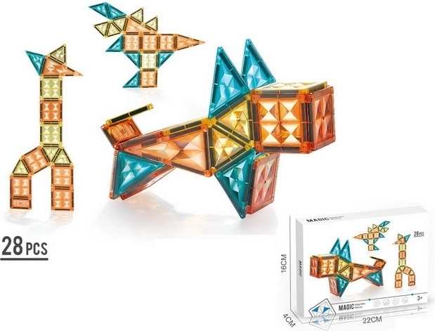 Set de construcție magnetic 28 de piese