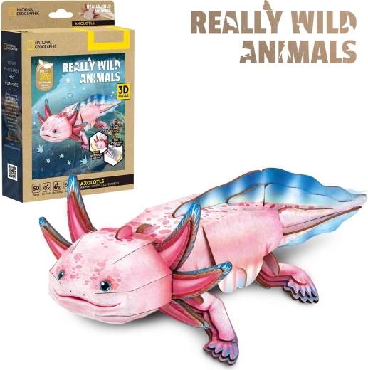 Puzzle 3D CubicFun National Geographic: Axolotl, 50 de piese