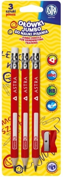 Astra Jumbo creion pentru exersarea scrisului pentru copii 3 buc