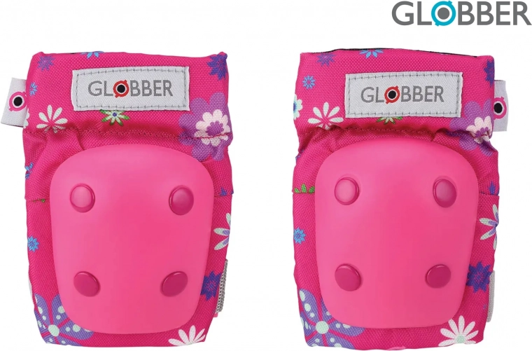 Set protecții pentru copii Globber flori roz