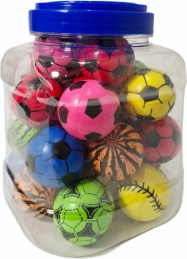 Minge saltăreață din cauciuc 4 cm, 25 bucăți în plasă